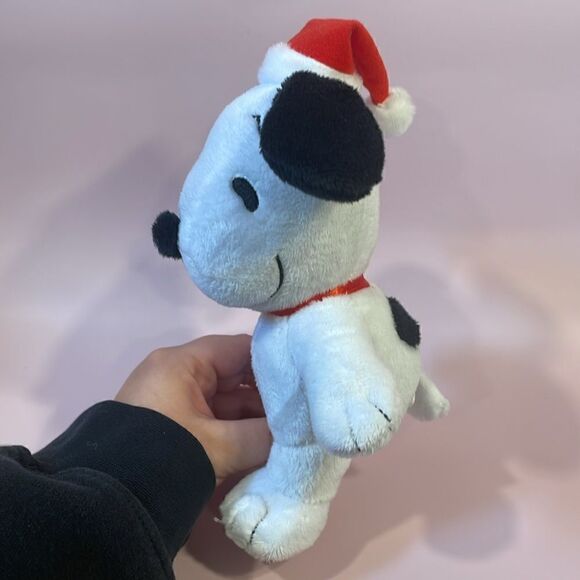Peanuts Christmas Snoopy Black & White Dog w Christmas Hat Excellent Used Con… - Picture 2 of 7